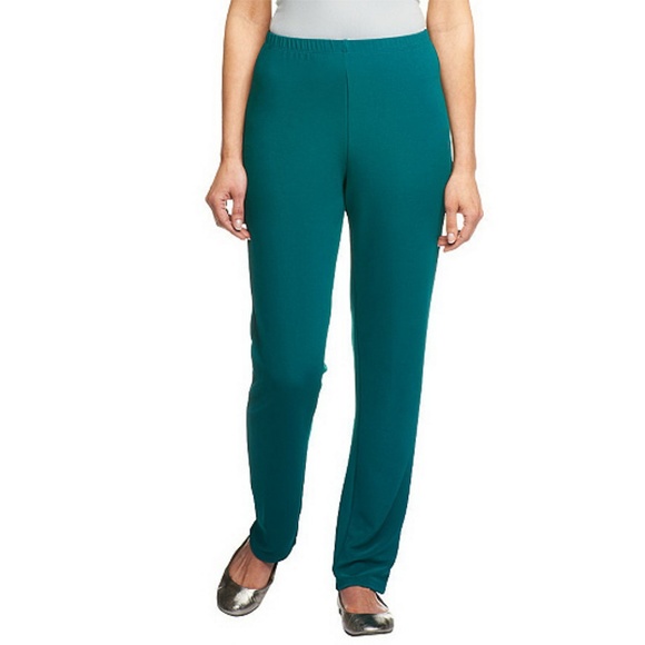 Susan Graver Black Lustra Knit Pants 1XP - Picture 2 of 3